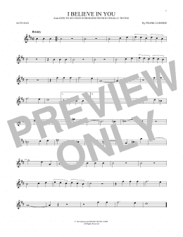 page one of I Believe In You (Alto Sax Solo)