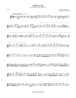 page one of Popular (from Wicked) (Flute Solo)