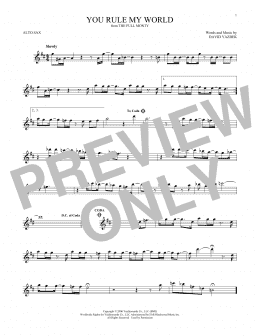 page one of You Rule My World (Alto Sax Solo)