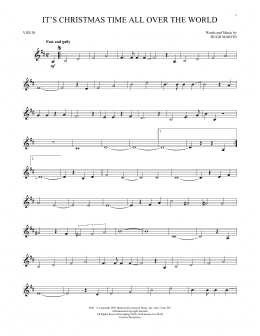 page one of It's Christmas Time All Over The World (Violin Solo)