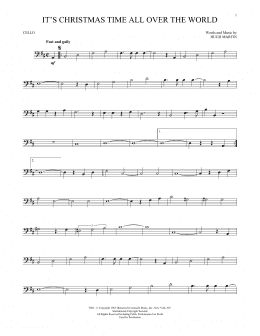page one of It's Christmas Time All Over The World (Cello Solo)