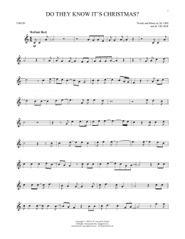 page one of Do They Know It's Christmas? (Feed The World) (Violin Solo)