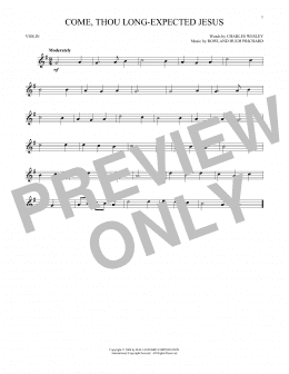 page one of Come, Thou Long-Expected Jesus (Violin Solo)