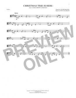 page one of Christmas Time Is Here (Viola Solo)