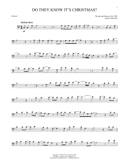 page one of Do They Know It's Christmas? (Feed The World) (Cello Solo)