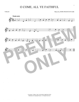 page one of O Come, All Ye Faithful (Violin Solo)