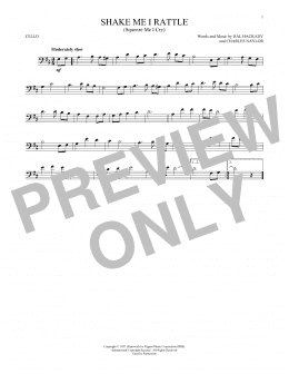 page one of Shake Me I Rattle (Squeeze Me I Cry) (Cello Solo)