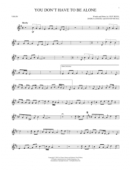 page one of You Don't Have To Be Alone (Violin Solo)