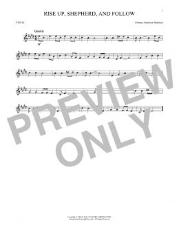 page one of Rise Up, Shepherd, And Follow (Violin Solo)