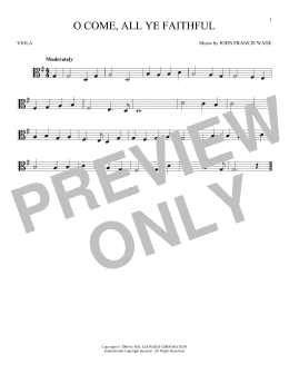 page one of O Come, All Ye Faithful (Viola Solo)