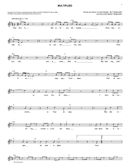 page one of Multiplied (Lead Sheet / Fake Book)