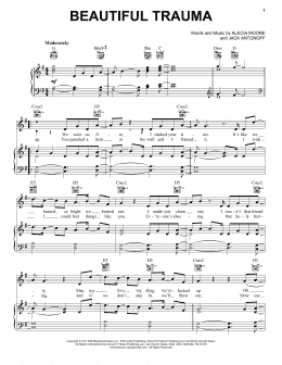 page one of Beautiful Trauma (Piano, Vocal & Guitar Chords (Right-Hand Melody))