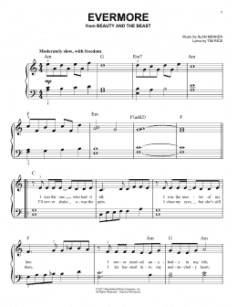 page one of Evermore (from Beauty and the Beast) (Easy Piano)