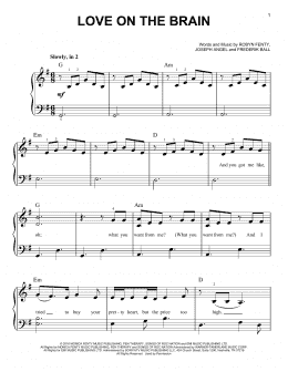 page one of Love On The Brain (Easy Piano)