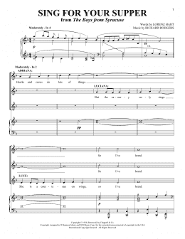 page one of Sing For Your Supper (Piano & Vocal)