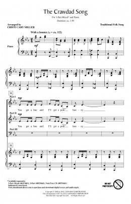 page one of The Crawdad Song (3-Part Mixed Choir)