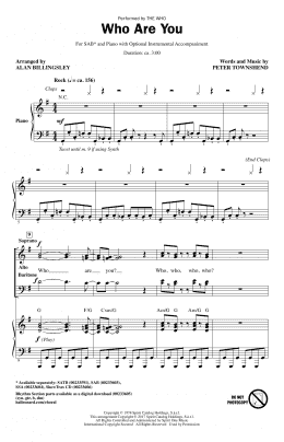 page one of Who Are You (arr. Alan Billingsley) (SAB Choir)