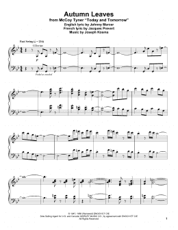 page one of Autumn Leaves (Piano Transcription)
