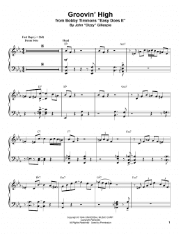 page one of Groovin' High (Piano Transcription)