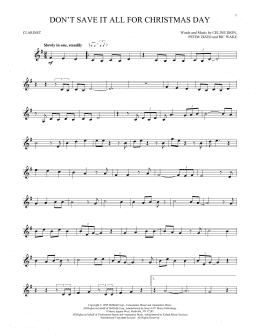 page one of Don't Save It All For Christmas Day (Clarinet Solo)