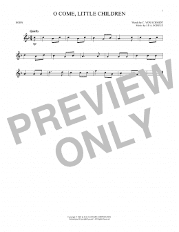 page one of O Come, Little Children (French Horn Solo)
