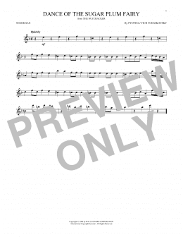 page one of Dance Of The Sugar Plum Fairy, Op. 71a (from The Nutcracker) (Tenor Sax Solo)