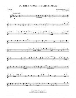 page one of Do They Know It's Christmas? (Feed The World) (Alto Sax Solo)