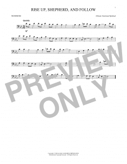 page one of Rise Up, Shepherd, And Follow (Trombone Solo)