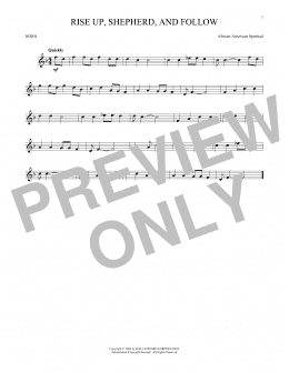 page one of Rise Up, Shepherd, And Follow (French Horn Solo)