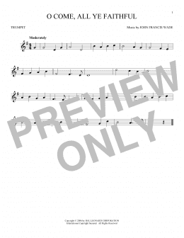 page one of O Come, All Ye Faithful (Trumpet Solo)