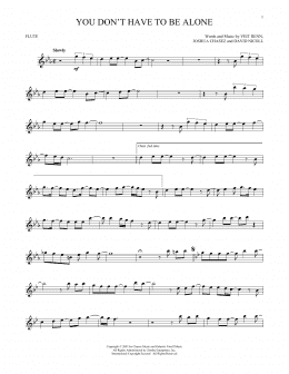 page one of You Don't Have To Be Alone (Flute Solo)