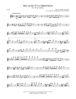 page one of Because It's Christmas (For All The Children) (Flute Solo)