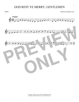 page one of God Rest Ye Merry, Gentlemen (French Horn Solo)