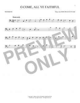page one of O Come, All Ye Faithful (Trombone Solo)