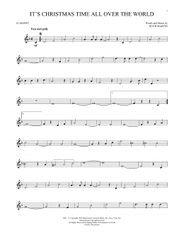 page one of It's Christmas Time All Over The World (Clarinet Solo)