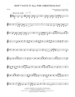 page one of Don't Save It All For Christmas Day (Violin Solo)