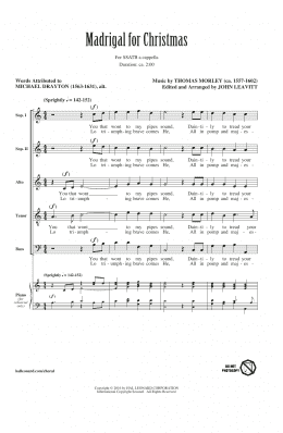 page one of Madrigal For Christmas (SATB Choir)