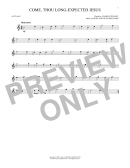 page one of Come, Thou Long-Expected Jesus (Alto Sax Solo)