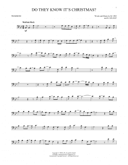 page one of Do They Know It's Christmas? (Feed The World) (Trombone Solo)