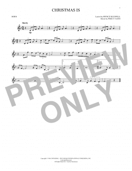 page one of Christmas Is (French Horn Solo)