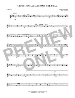 page one of Christmas All Across The U.S.A. (Clarinet Solo)