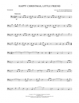 page one of Happy Christmas, Little Friend (Trombone Solo)