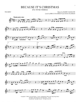 page one of Because It's Christmas (For All The Children) (Trumpet Solo)
