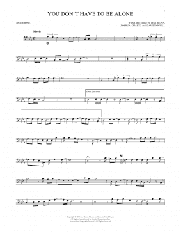 page one of You Don't Have To Be Alone (Trombone Solo)