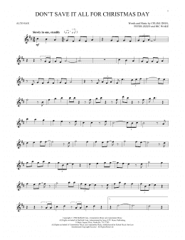 page one of Don't Save It All For Christmas Day (Alto Sax Solo)