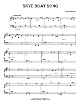 page one of The Skye Boat Song (Piano Solo)