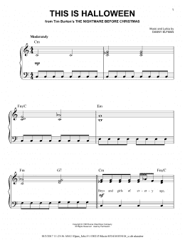page one of This Is Halloween (from The Nightmare Before Christmas) (Easy Piano)