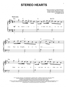 page one of Stereo Hearts (feat. Adam Levine) (Easy Piano)