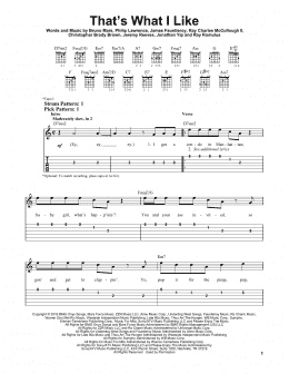 page one of That's What I Like (Easy Guitar Tab)