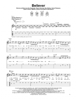page one of Believer (Easy Guitar Tab)